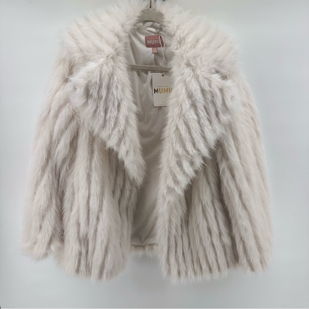 Revolve Show Me Your MuMu Salt Lake Faux Fur Coat in White Sz Xs mobwife NWT - Picture 4 of 10
